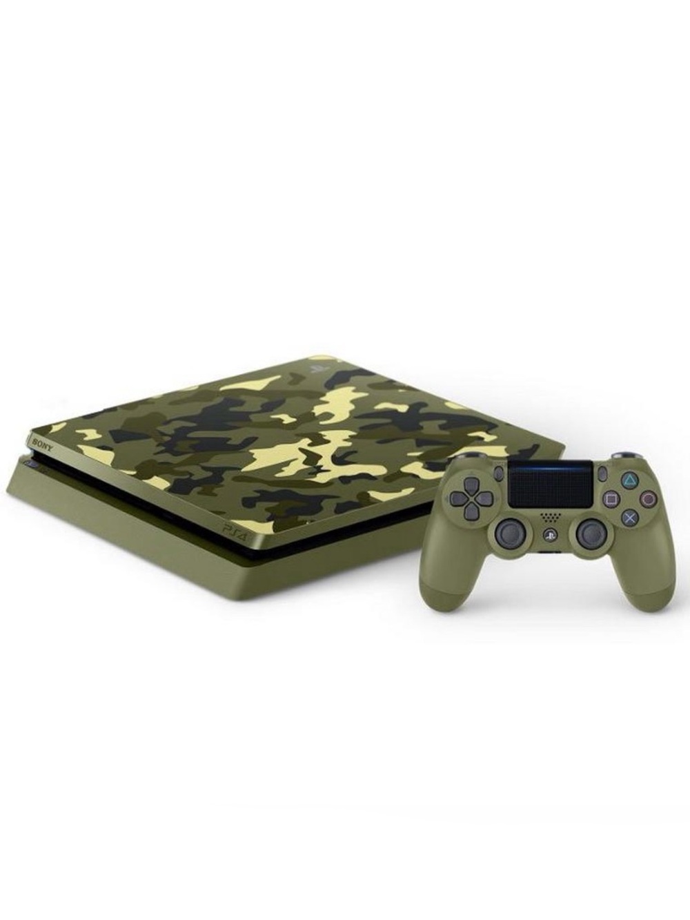 Sony PlayStation Slim Camouflage Green Console with Matching Controller